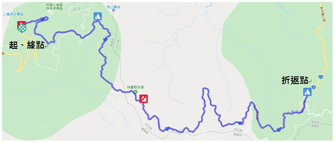 2021 阿里山雲端路跑 活動路線圖